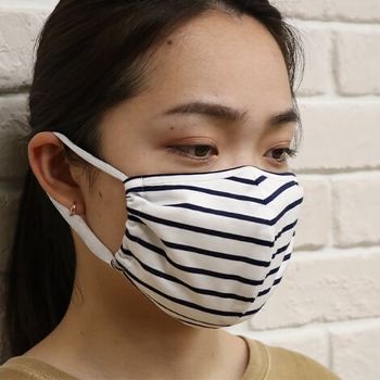 【抗菌消臭シート付き】サマーボーダーマスク（ユニセックス）日本製